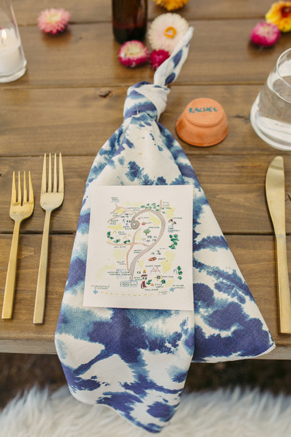 indigo dyed wedding napkins