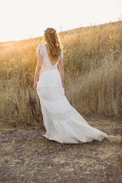 beautifully rustic Anderson Valley wedding with a hippie bus and floral mandala