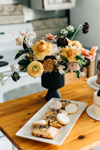 Cozy rainy day engagement photos styled at home