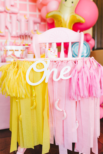 Pink and yellow Museum of Ice Cream themed first birthday party