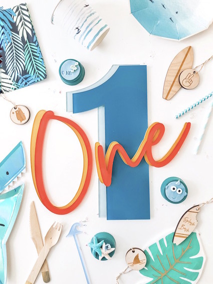 Baby shark themed 1st birthday party