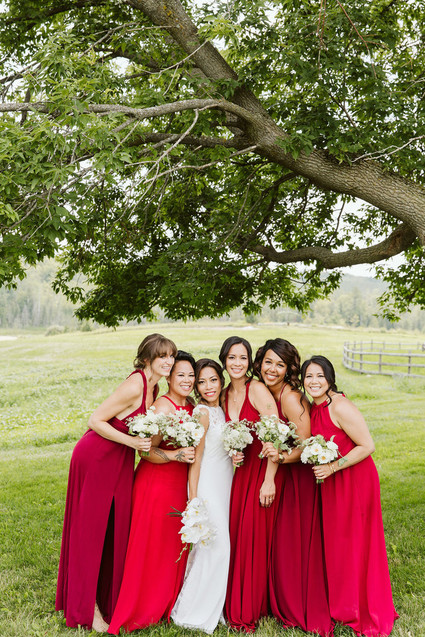 red bridesmaid dresses