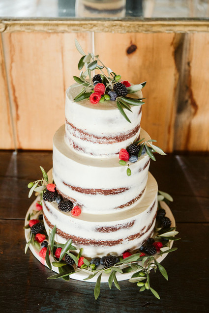Semi naked layer cake with berries