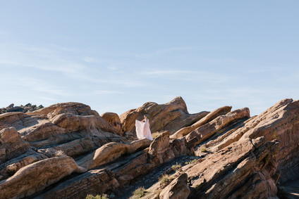 Boho bridal vibes at Vasquez Rocks