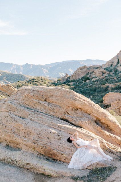 Boho bridal vibes at Vasquez Rocks