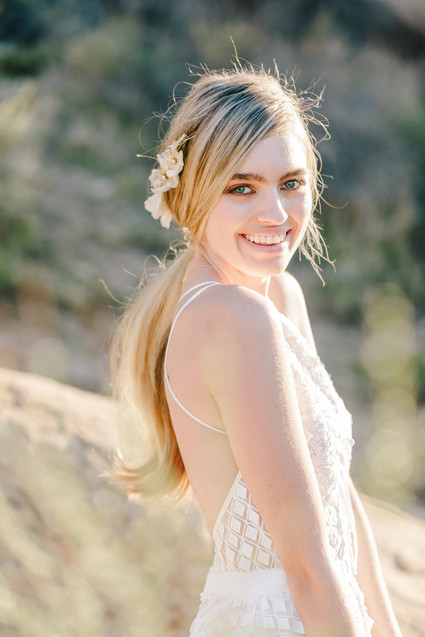 Boho bridal vibes at Vasquez Rocks