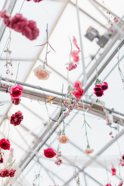 Modern floral pink and black wedding ideas