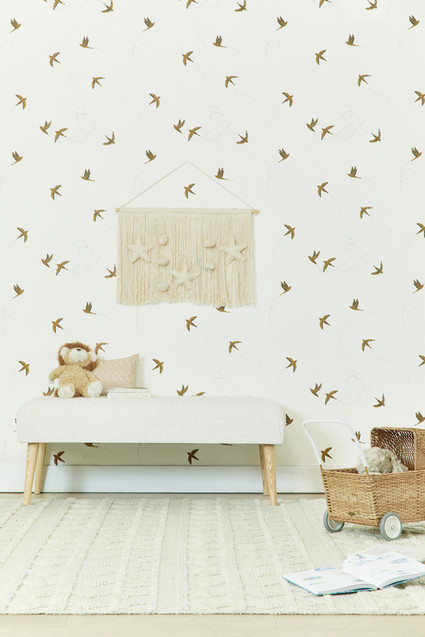 Rylee + Cru wallpaper | neutral nursery and kids room ideas on 100 Layer Cakelet