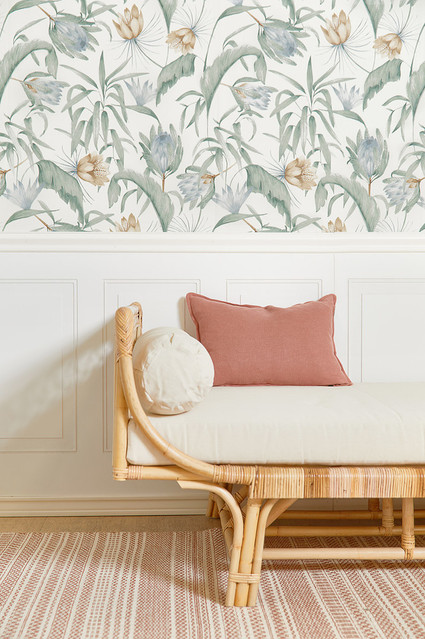 Floral protea wallpaper from Rylee + Cru for Lulu & Georgia