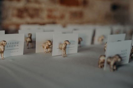brass doggy escort cards Inspiration
