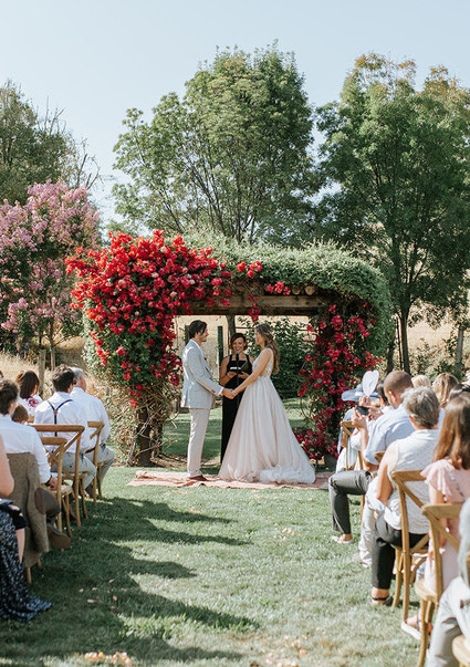 A rustic barn wedding at Red Barn Ranch inspired by berries and summer flowers