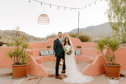 Luxe pink Palm Springs wedding at The Pond Estate