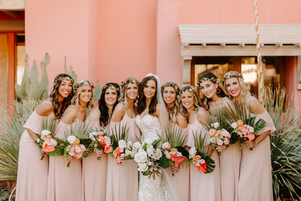 Luxe pink Palm Springs wedding at The Pond Estate