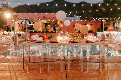 Luxe pink Palm Springs wedding at The Pond Estate