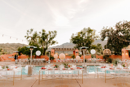Luxe pink Palm Springs wedding at The Pond Estate