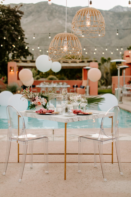 Luxe pink Palm Springs wedding at The Pond Estate