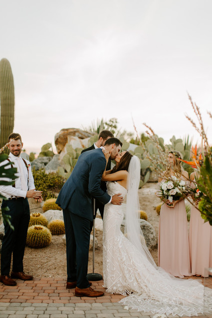 Luxe pink Palm Springs wedding at The Pond Estate