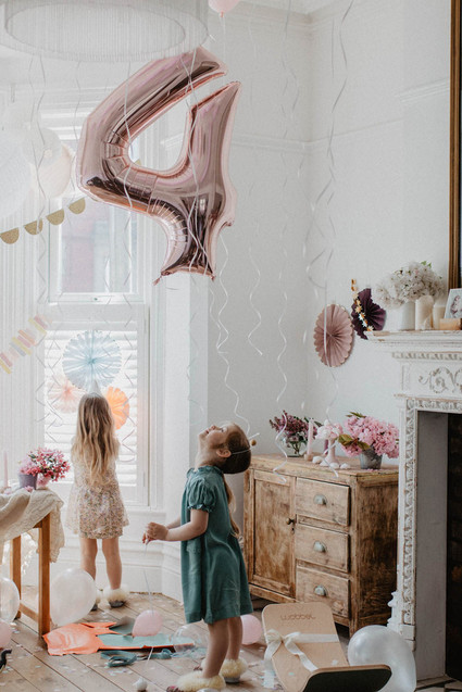 4th birthday breakfast party at home for twin girls