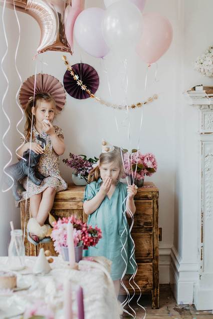 4th birthday breakfast party at home for twin girls