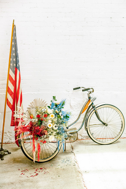 red, white and blue flowers for 4th of July