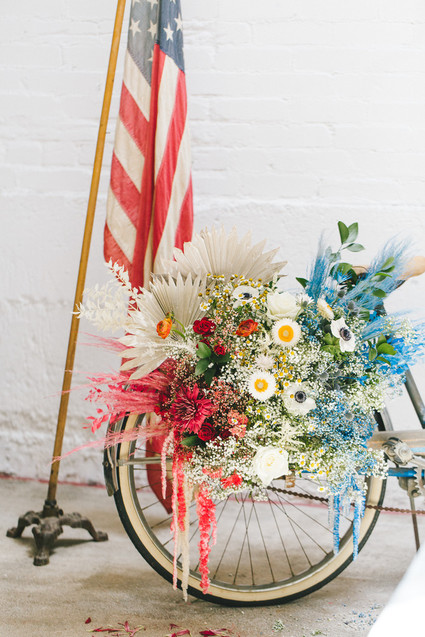 red, white and blue flowers for 4th of July