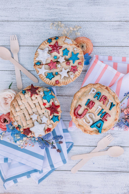 Red, white, and blue pies