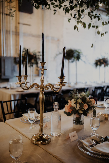 Gold and green tablescape