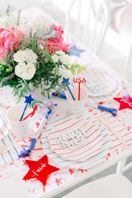 Red, white, and blue kids 4th of July party Inspiration