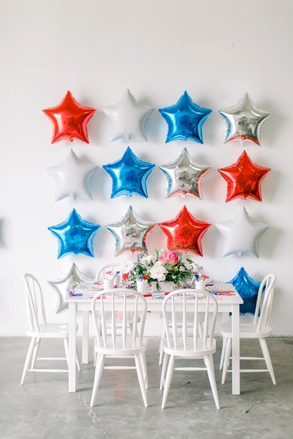 Red, white, and blue kids 4th of July party Inspiration