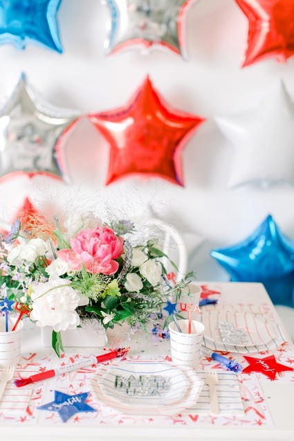 Red, white, and blue kids 4th of July party Inspiration