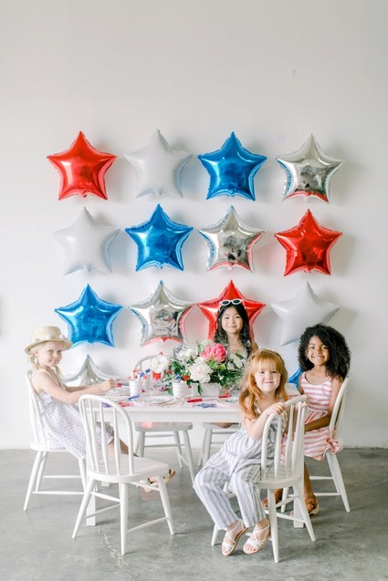 Red, white, and blue kids 4th of July party Inspiration