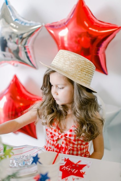 Red, white, and blue kids 4th of July party Inspiration