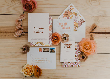 70s inspired wedding invitations