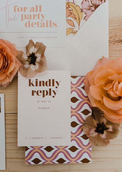 70s inspired wedding invitations