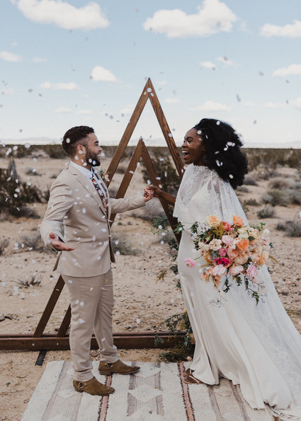 70s inspired Joshua Tree elopement