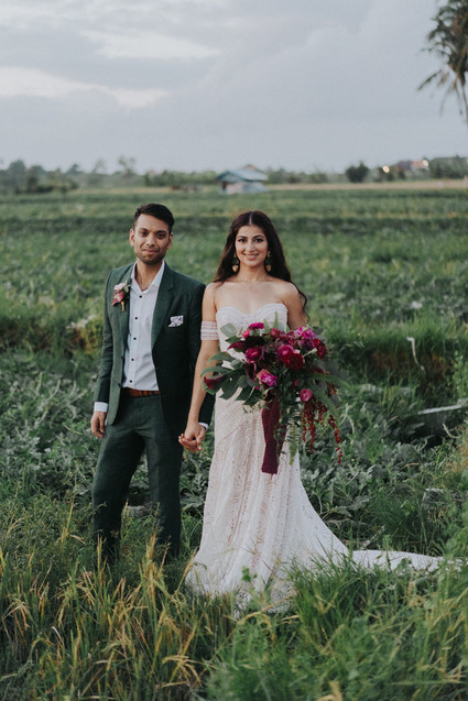 Tropical Bali wedding with floral reception