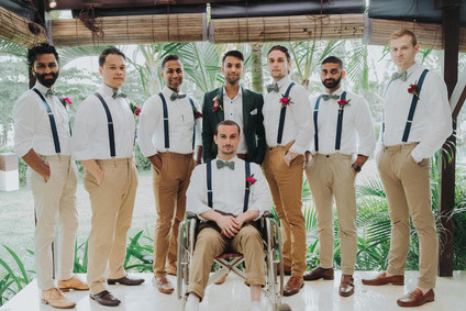 Tropical groomsmen