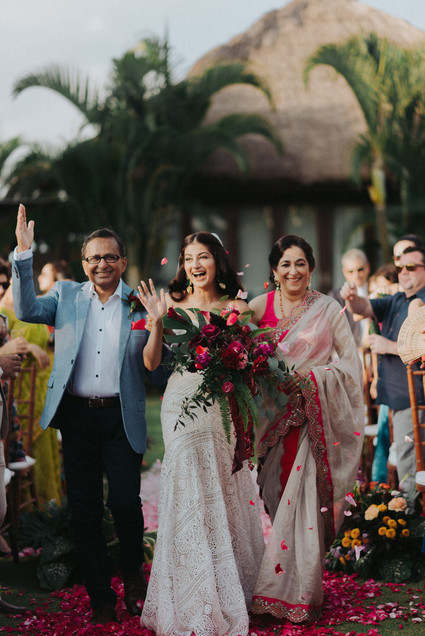 Tropical Bali wedding with floral reception