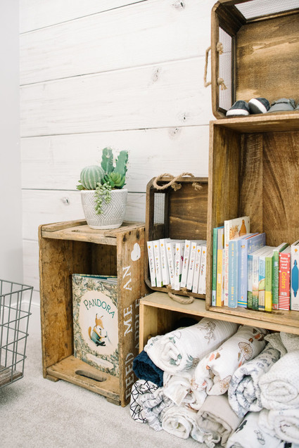Crate shelves for nursery
