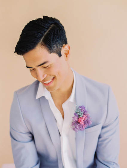 Light blue groom suit