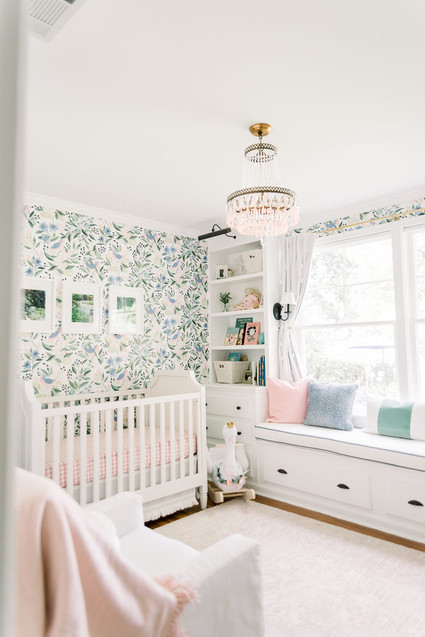 Floral nursery wallpaper