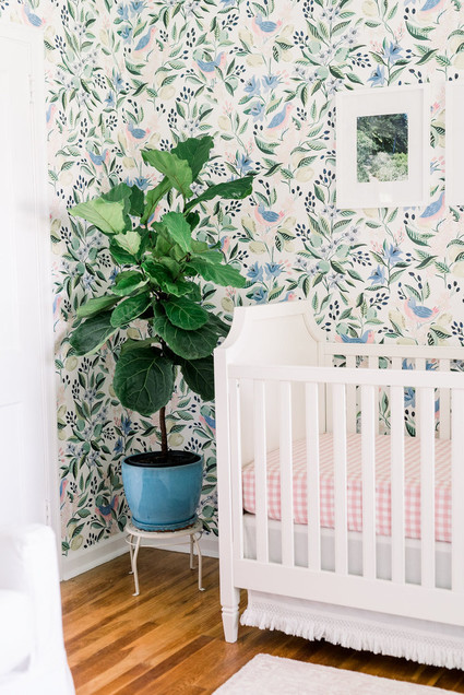 Floral nursery wallpaper