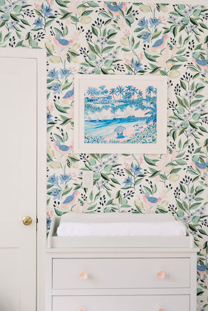 Floral nursery wallpaper