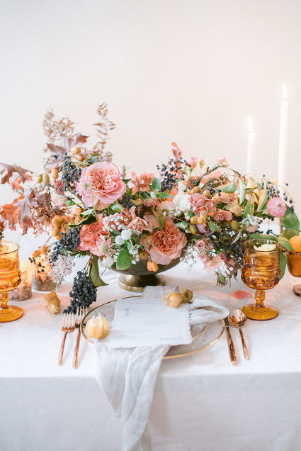Fall floral tablescape