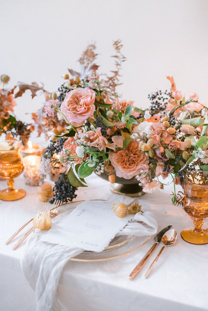 Fall floral tablescape