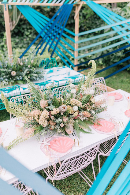 Sharks and mermaids joint birthday pool party