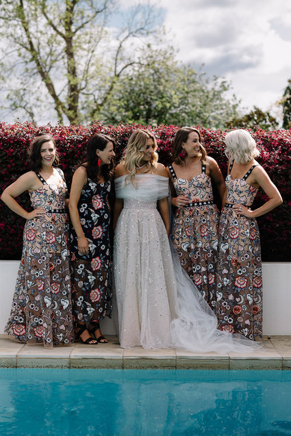 Printed bridesmaid dresses