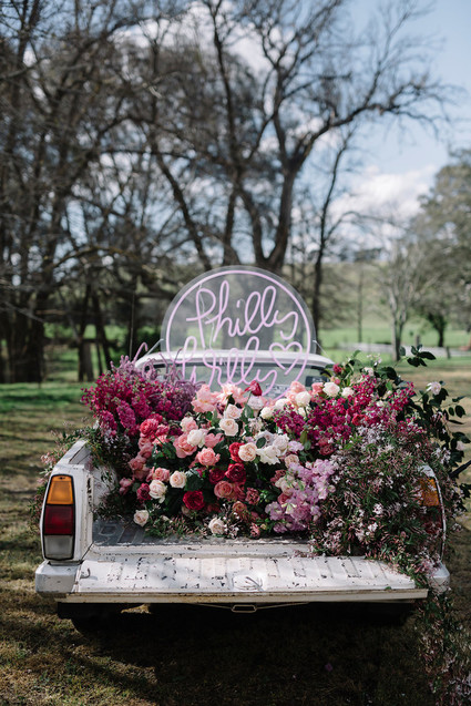 Floral wedding truck