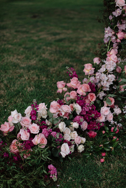Pink wedding flowers