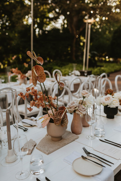 Modern earth tone tablescape
